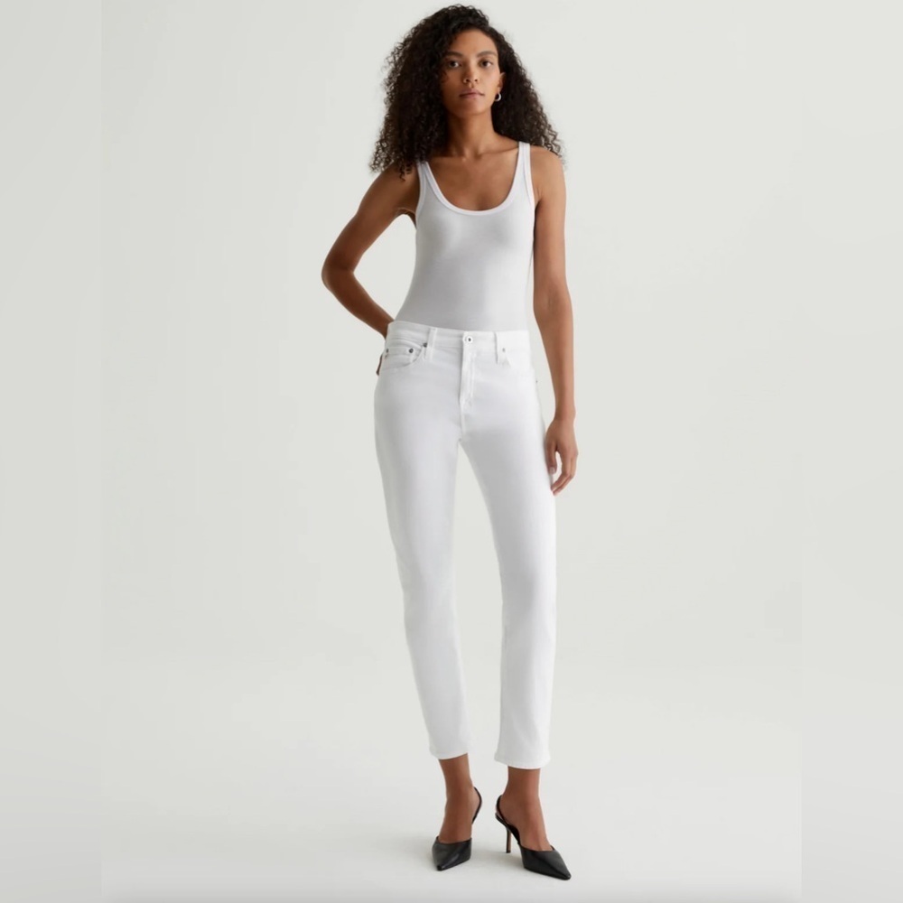 ADRIANO GOLDSCHMIED Sz 28R Ex-Boyfriend Slouchy Slim White Jeans High Waisted